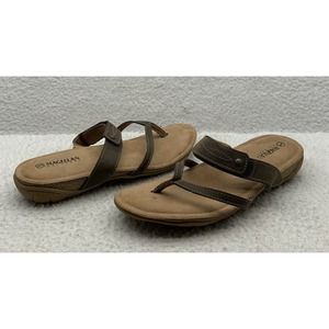 Magellan Outdoors Sandals Womens 11 Strappy Flip Flop‎ Thong Tan Brown Summer